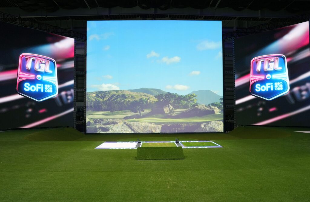 SoFi Center will feature Samsung Outdoor LED display technology in the main entrance, as well as LED video screens and ribbon boards that will encircle TGL’s tech-infused field of play