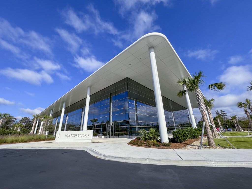 PONTE VEDRA BEACH, FL - NOVEMBER 15 The PGA TOUR Studios building at the PGA TOUR Global Home campus, on November 15, 2024 in Ponte Vedra Beach, Florida. (Photo by Chris Condon/PGA TOUR via Getty Images)