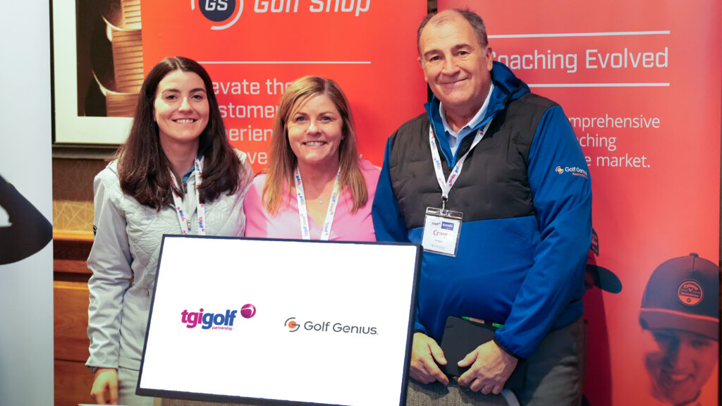 [L-R] Golf Genius support manager, Jenny Potter, TGI Managing Director, Adele McLean, and Golf Genius Managing Director, Craig Higgs.